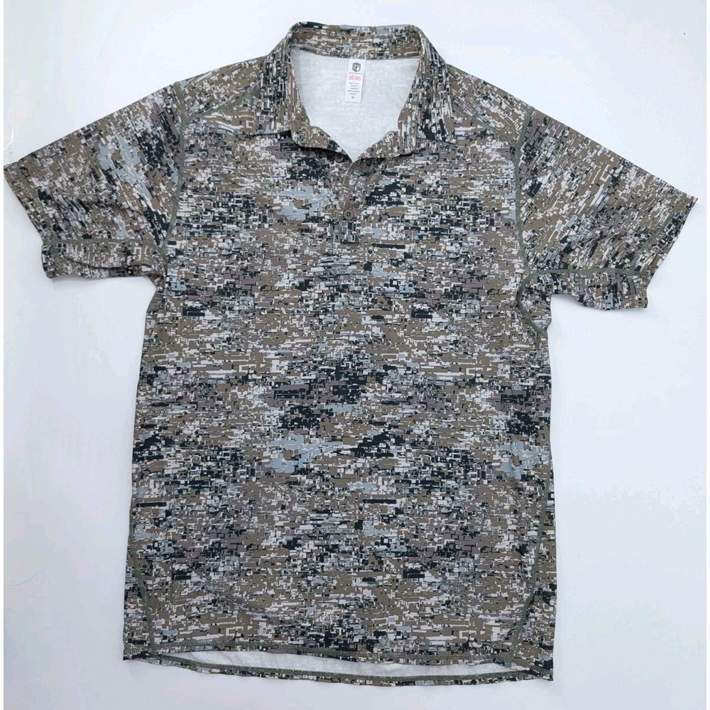Born Primitive‎ Polo Shirt Desert Digital Camo Print Men's Size M USA Athletic